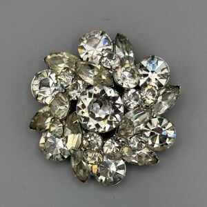 Kramer Silver Crystal Brooch